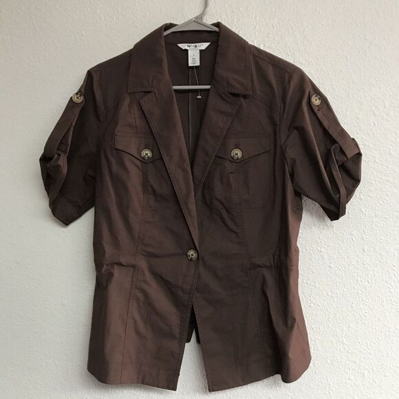White House Black Market Brown Utility Jacket - Picture 3 of 12